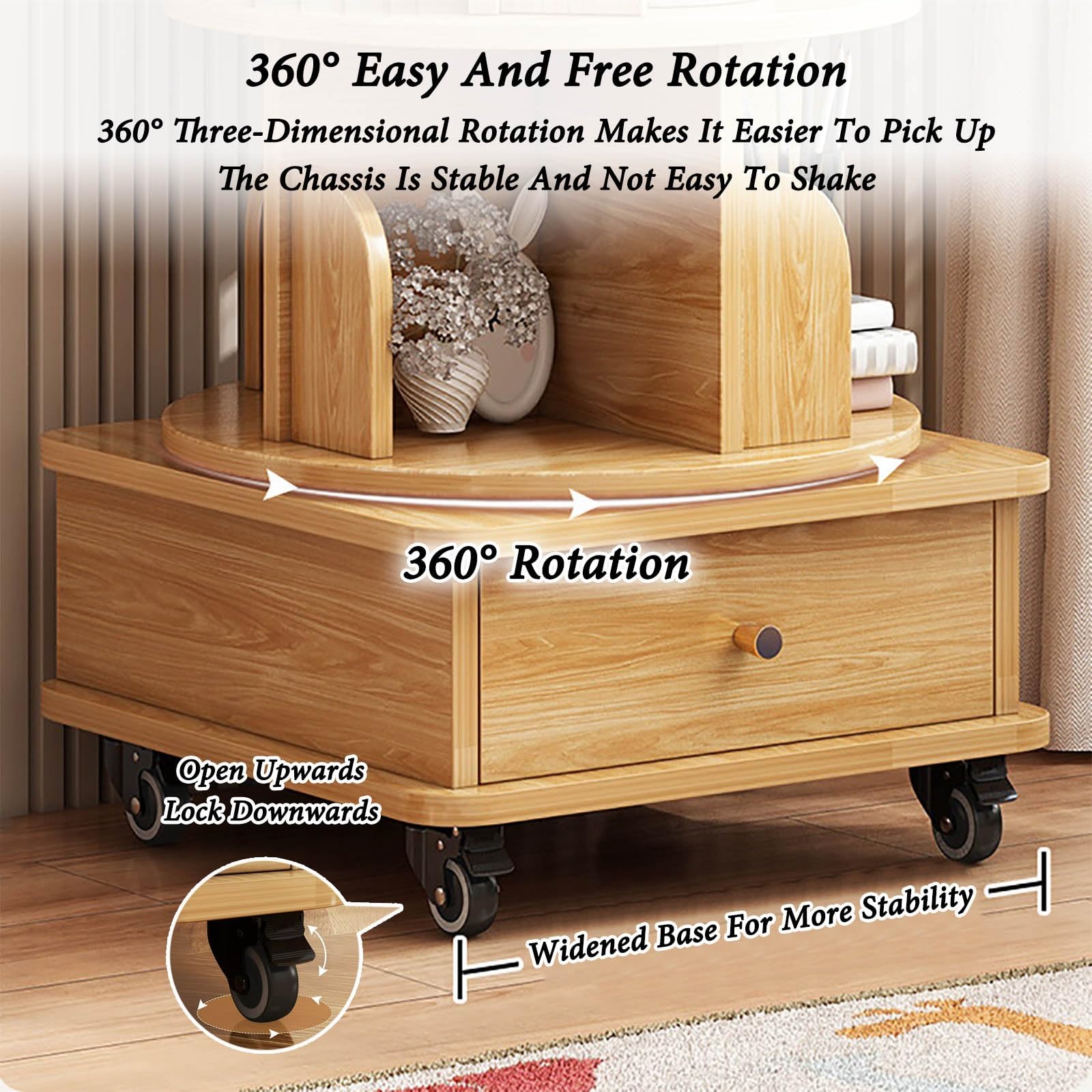 回転 5段キャスター付き天板付き 収納ラック 小物入れ fzq0650-1.jpg